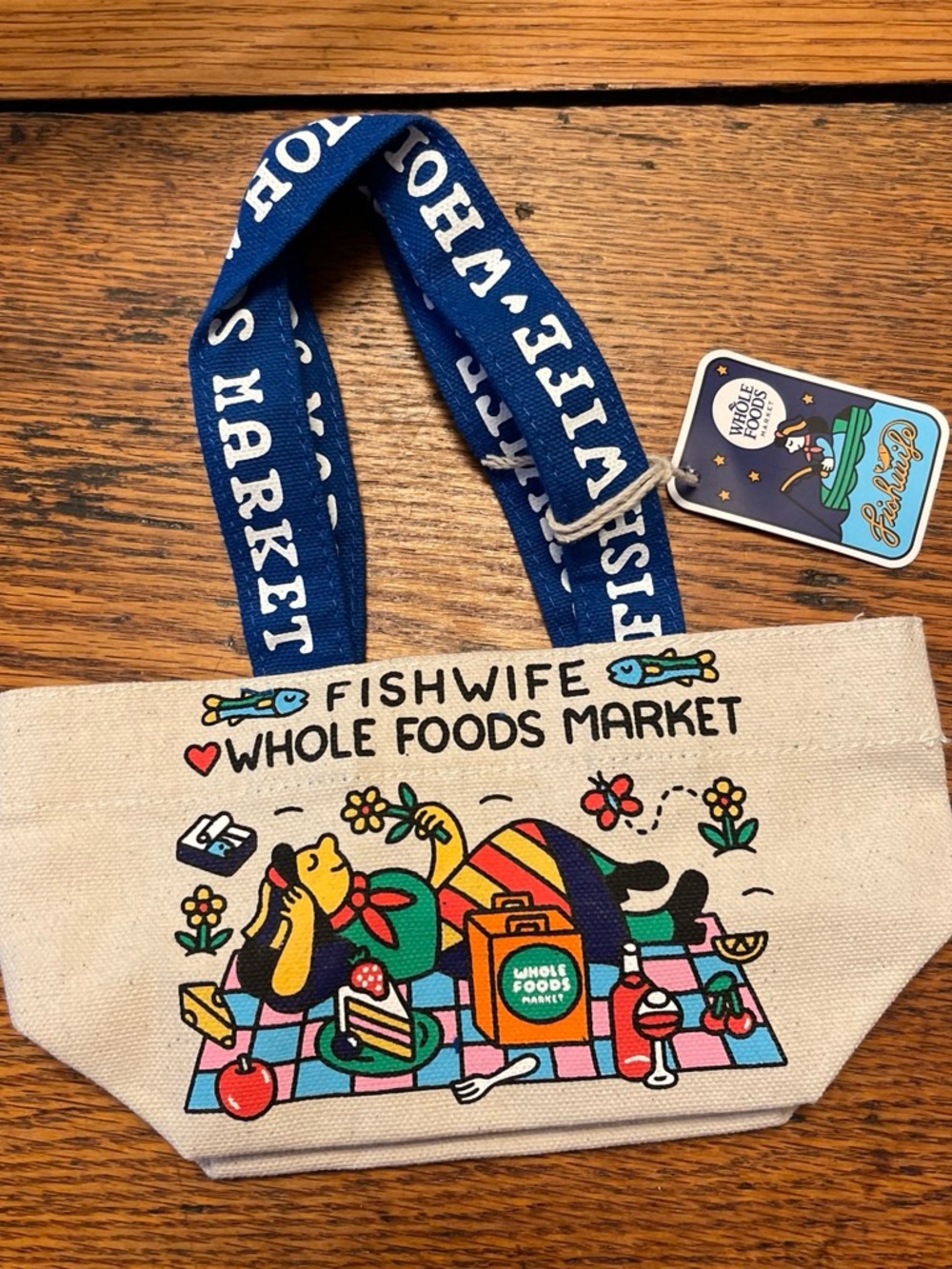 Whole Foods Market x Fishwife Micro Tote Bag - Blue Strap